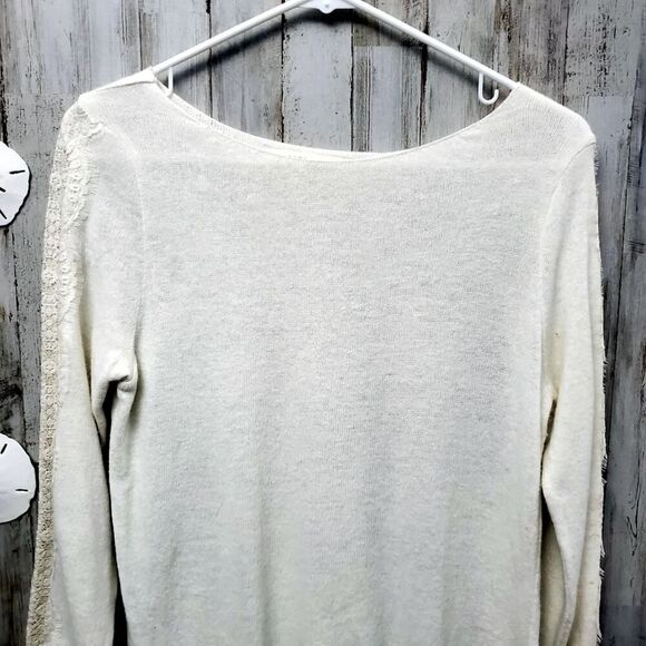 Zara Lace Sweater Ivory Size Small - Picture 9 of 9